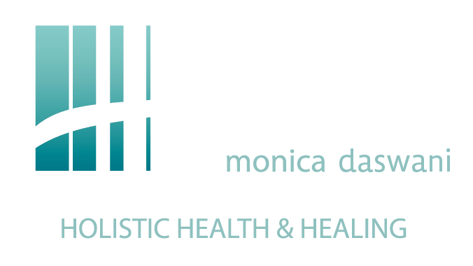 North London Acupuncture white logo for Monica Daswani and Holistic Health and Healing.